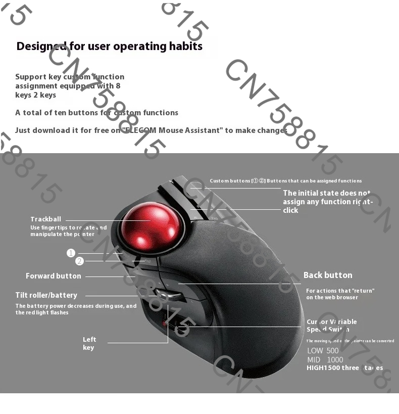 Ergonomic Mouse Vertical - Aangepaste instellingen voor AutoCAD, 2.4G 10