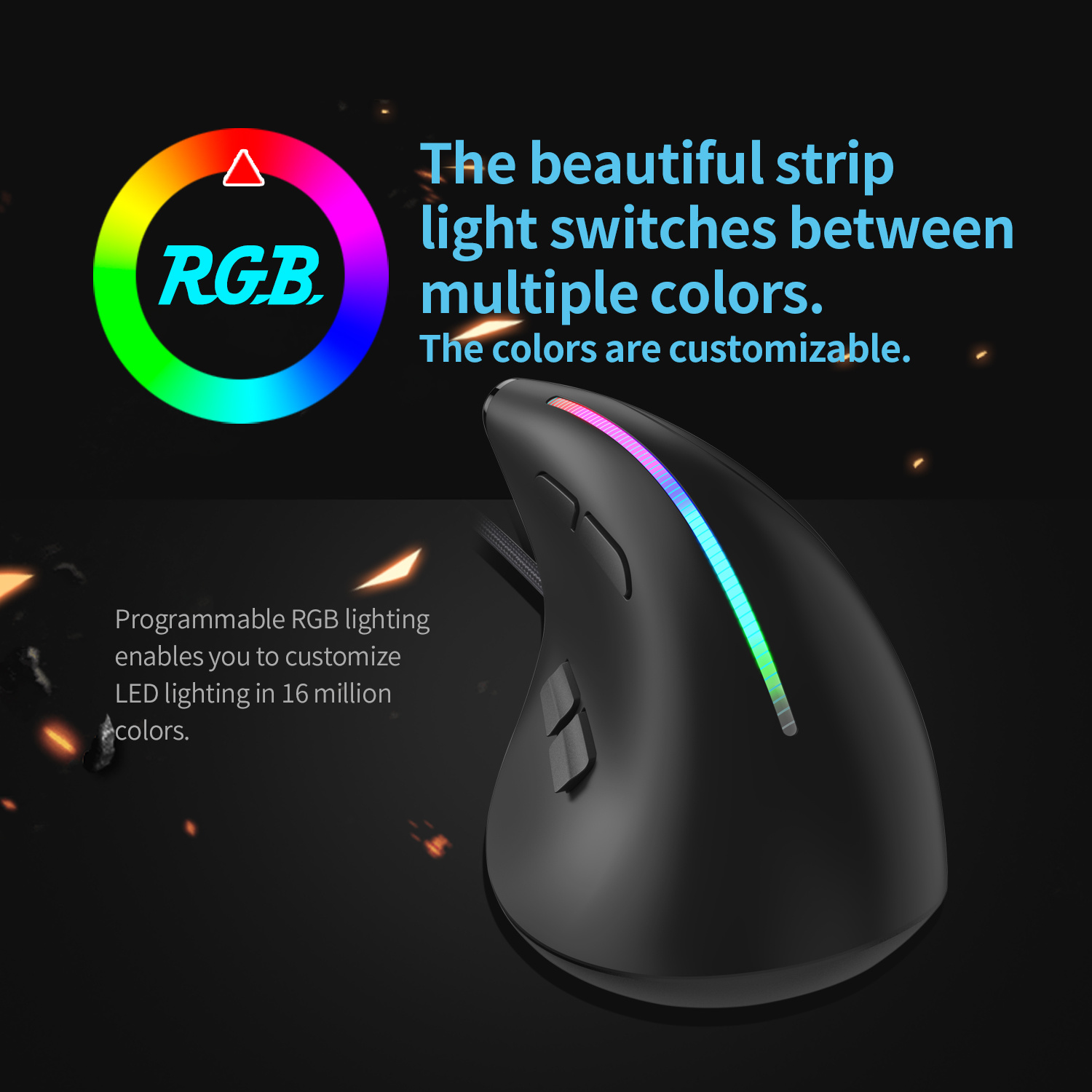 JOMAA Bedrade Gaming Muis RGB  - Ergonomic Mouse Vertical recensie en prijs