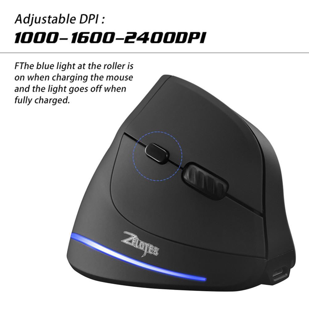 ZELOTES F-35 Oplaadbare draadl - Ergonomic Mouse Vertical recensie en prijs